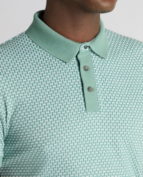 Remus Uomo Jacquard Polo Shirt Saige Green