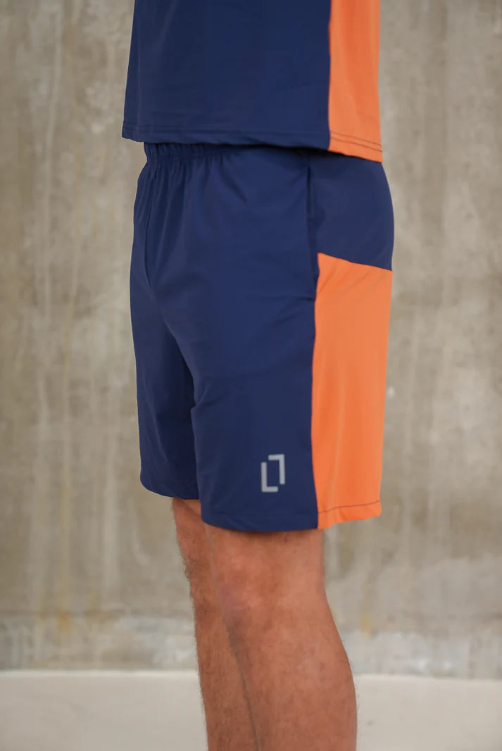 Bulletto Formation Tech Tee & Short Set Navy/Orange