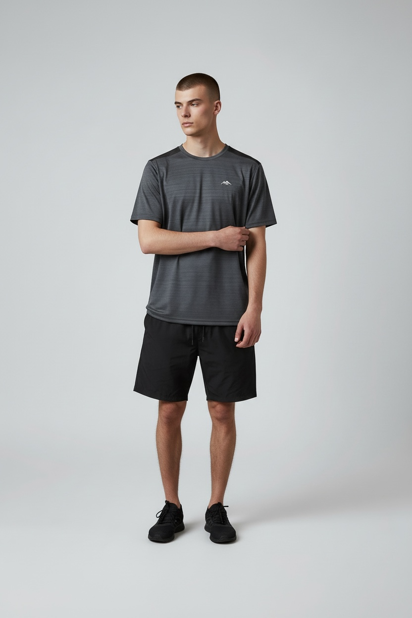 Alpinist Tech Tee And Short Set Charcoal / Black