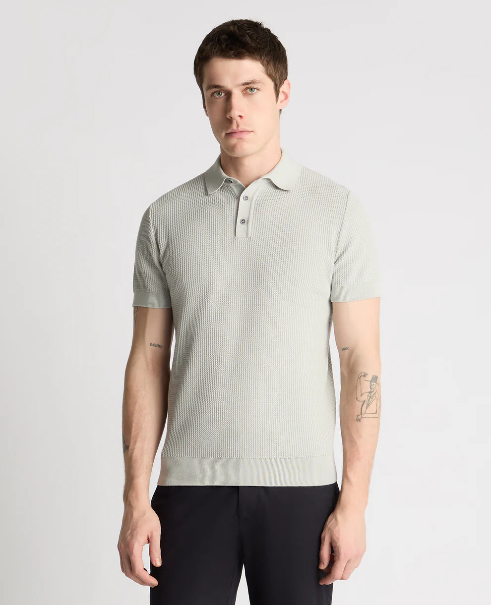 Remus Uomo  Knitt Polo Shirt Grey