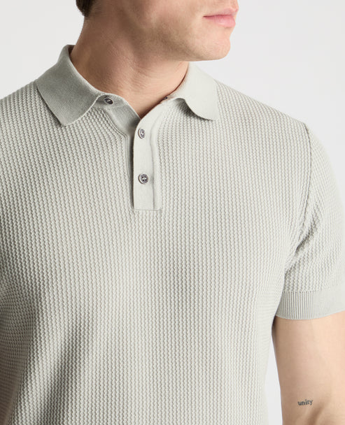 Remus Uomo  Knitt Polo Shirt Grey