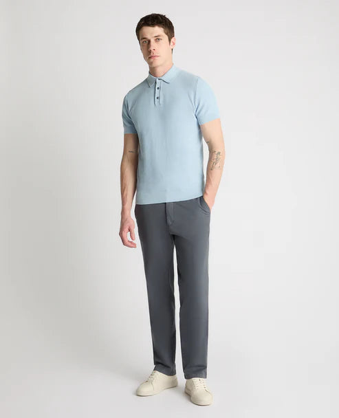 Remus Uomo Knitt Polo Shirt Sky Blue