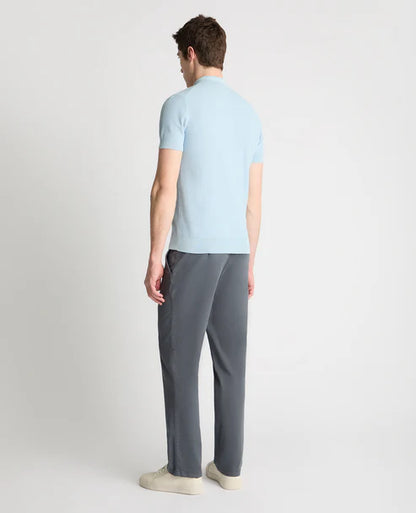 Remus Uomo Knitt Polo Shirt Sky Blue