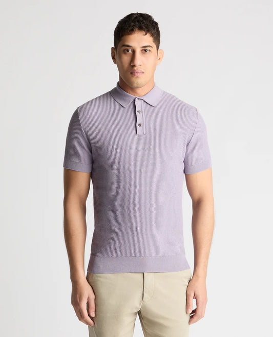 Remus Uomo Knitt Polo Shirt Lilac