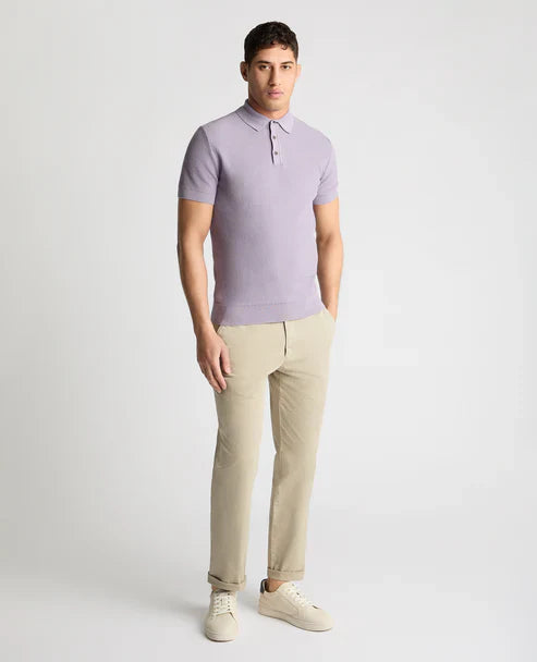 Remus Uomo Knitt Polo Shirt Lilac