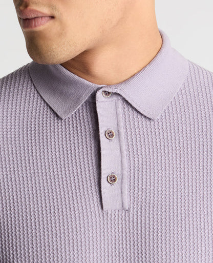 Remus Uomo Knitt Polo Shirt Lilac