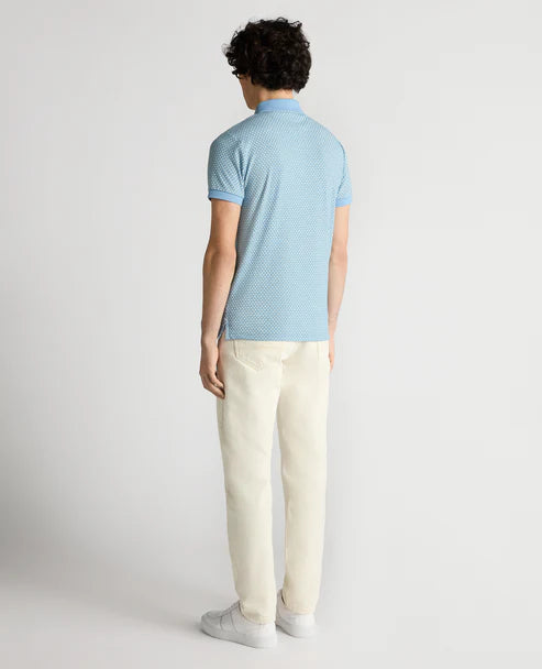 Remus Uomo Jacquard Polo Shirt Sky Blue