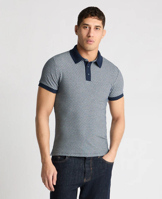 Remus Uomo Jacquard Polo Shirt Navy