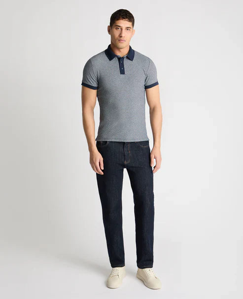 Remus Uomo Jacquard Polo Shirt Navy