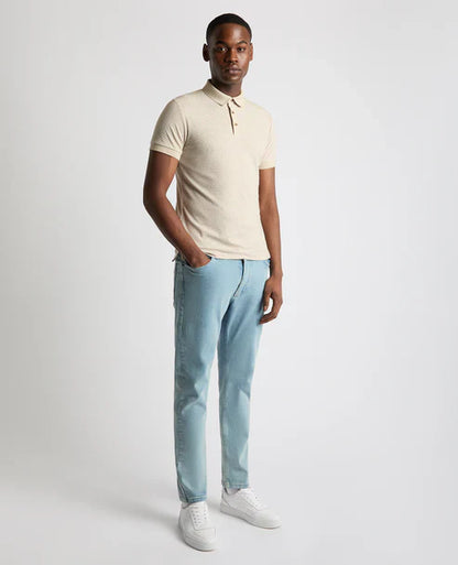 Remus Uomo Jacquard Polo Shirt Beige