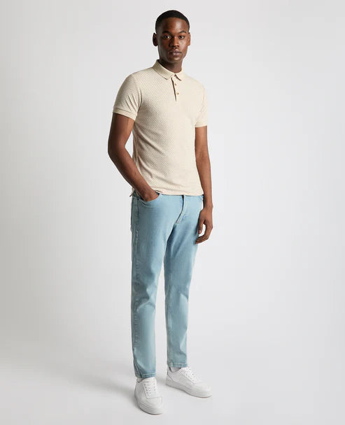 Remus Uomo Jacquard Polo Shirt Beige