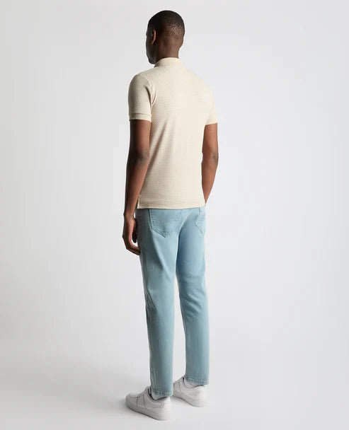 Remus Uomo Jacquard Polo Shirt Beige