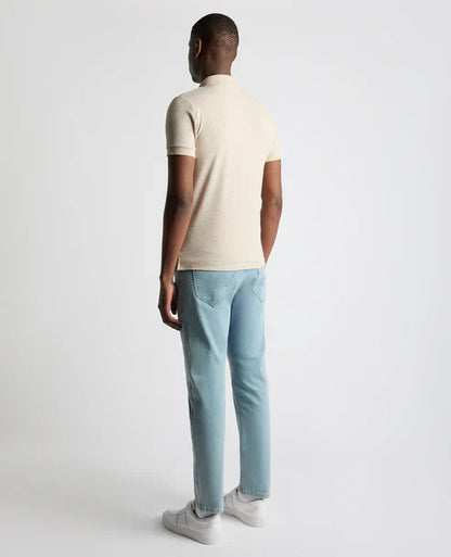 Remus Uomo Jacquard Polo Shirt Beige