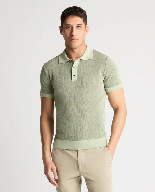 Remus Uomo Knitt Polo Shirt Saige Green
