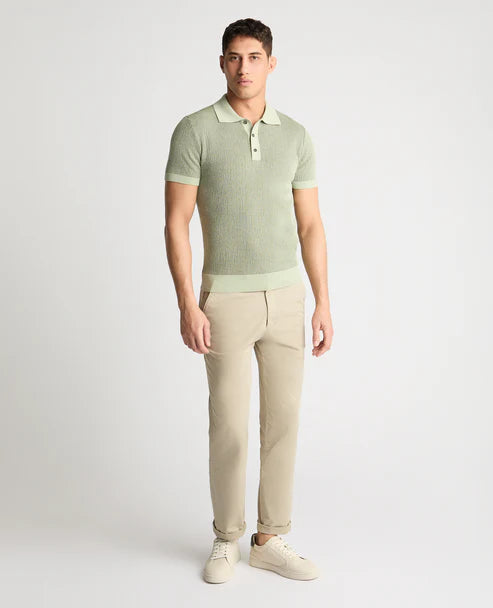 Remus Uomo Knitt Polo Shirt Saige Green