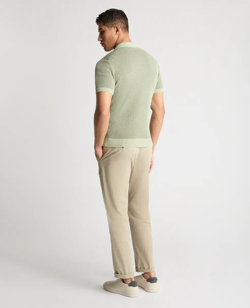 Remus Uomo Knitt Polo Shirt Saige Green
