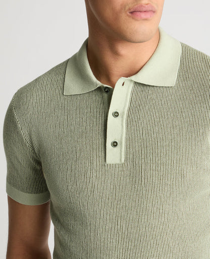 Remus Uomo Knitt Polo Shirt Saige Green
