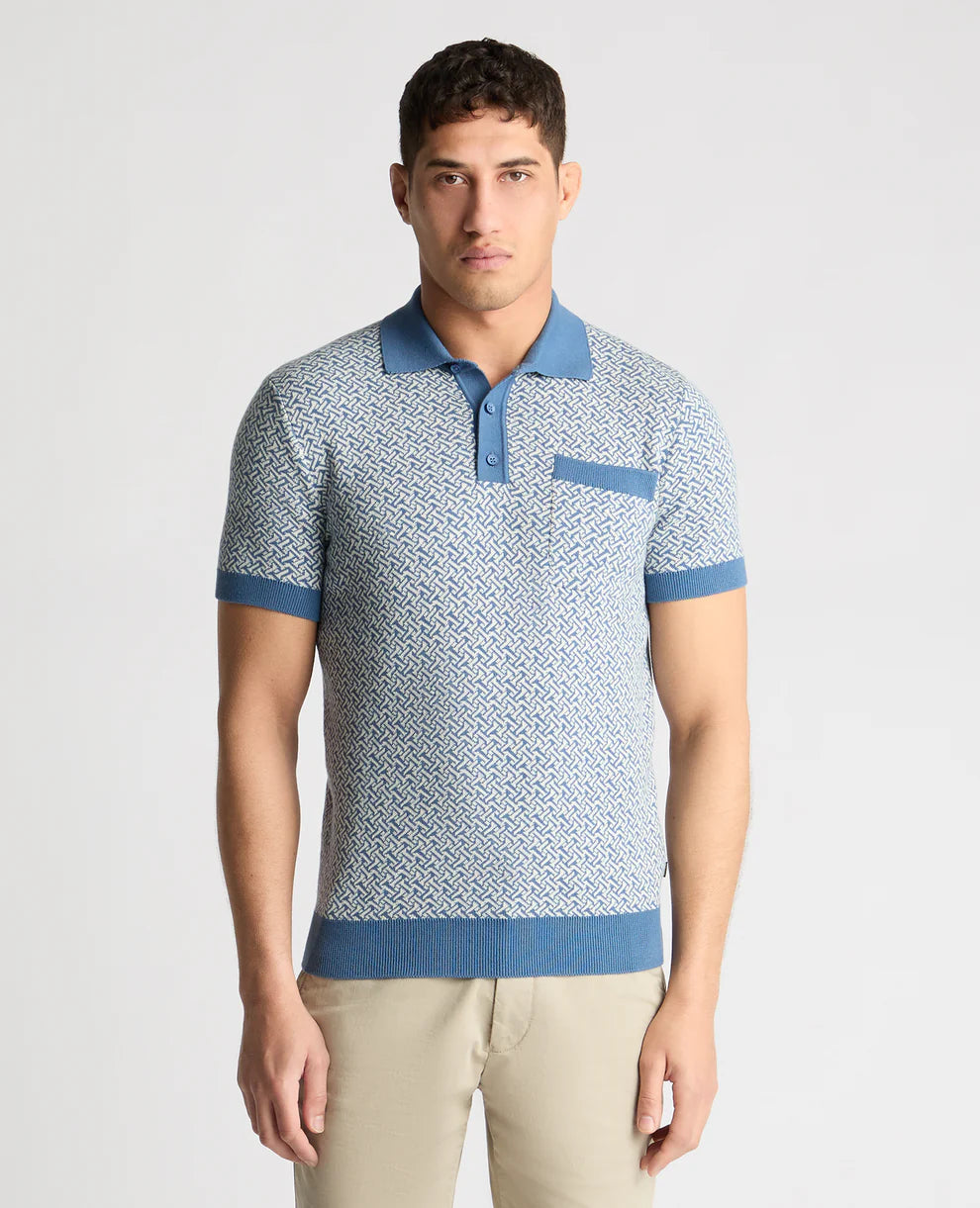Remus Uomo Pattern Polo shirt Blue