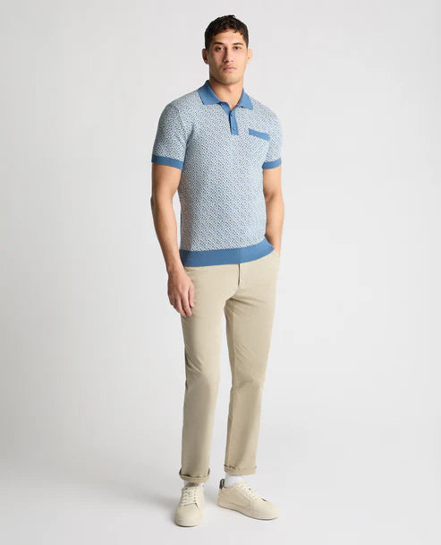 Remus Uomo Pattern Polo shirt Blue