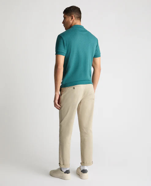 Remus Uomo Textured Polo Shirt Teal Blue