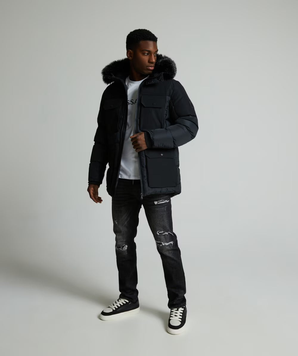 Alessandro Zavetti Marchetti Puffer Parka Jacket Black