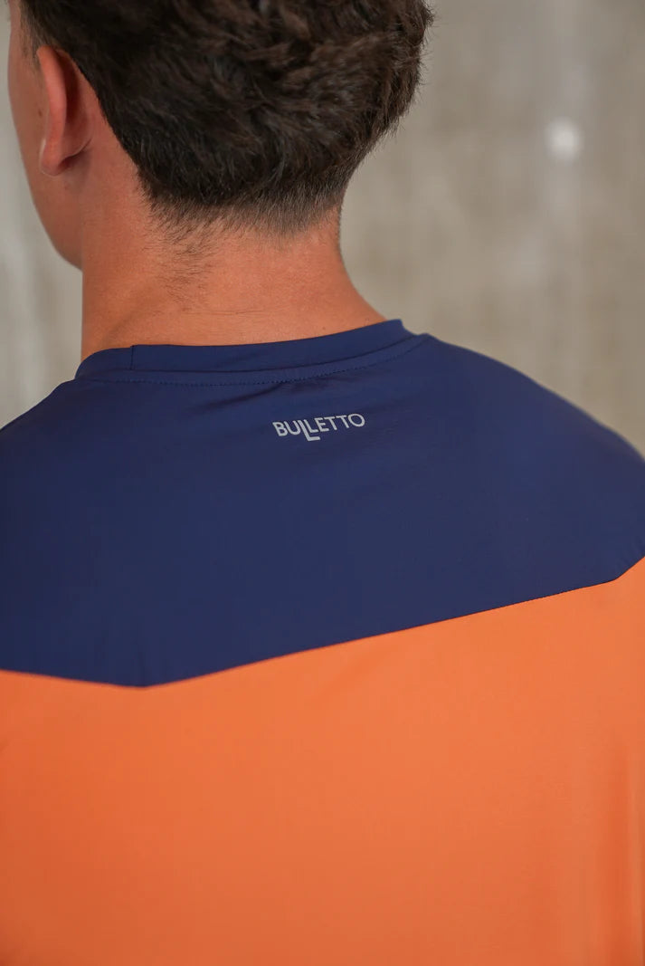 Bulletto Formation Tech Tee & Short Set Navy/Orange