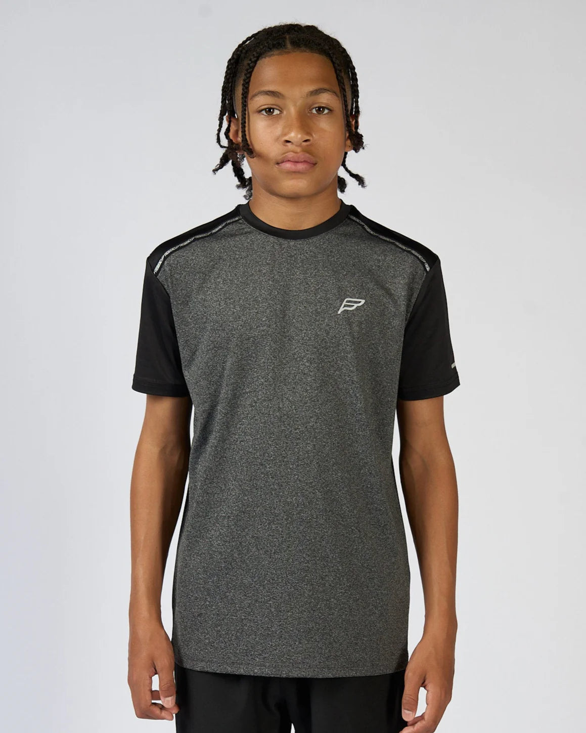 Frequency Junior A-Tech Tee Shirt Marl Black