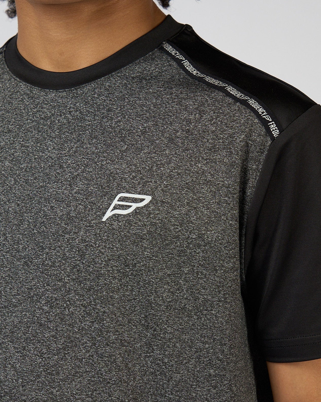 Frequency Junior A-Tech Tee Shirt Marl Black