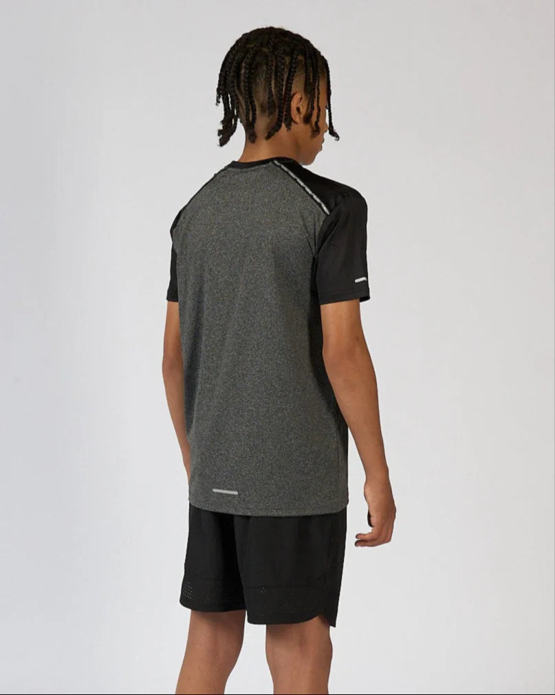 Frequency Junior A-Tech Tee Shirt Marl Black