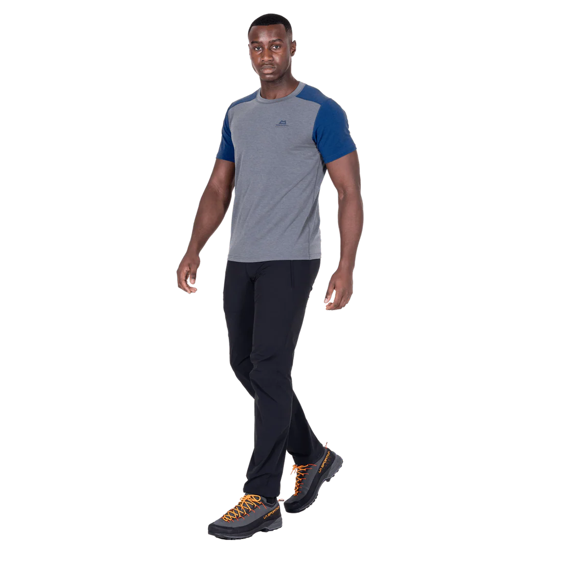 Mountain Equipment Headpoint Block Tee Shirt Grey-Blue