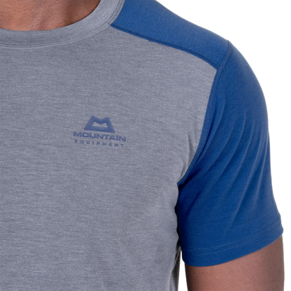 Mountain Equipment Headpoint Block Tee Shirt Grey-Blue