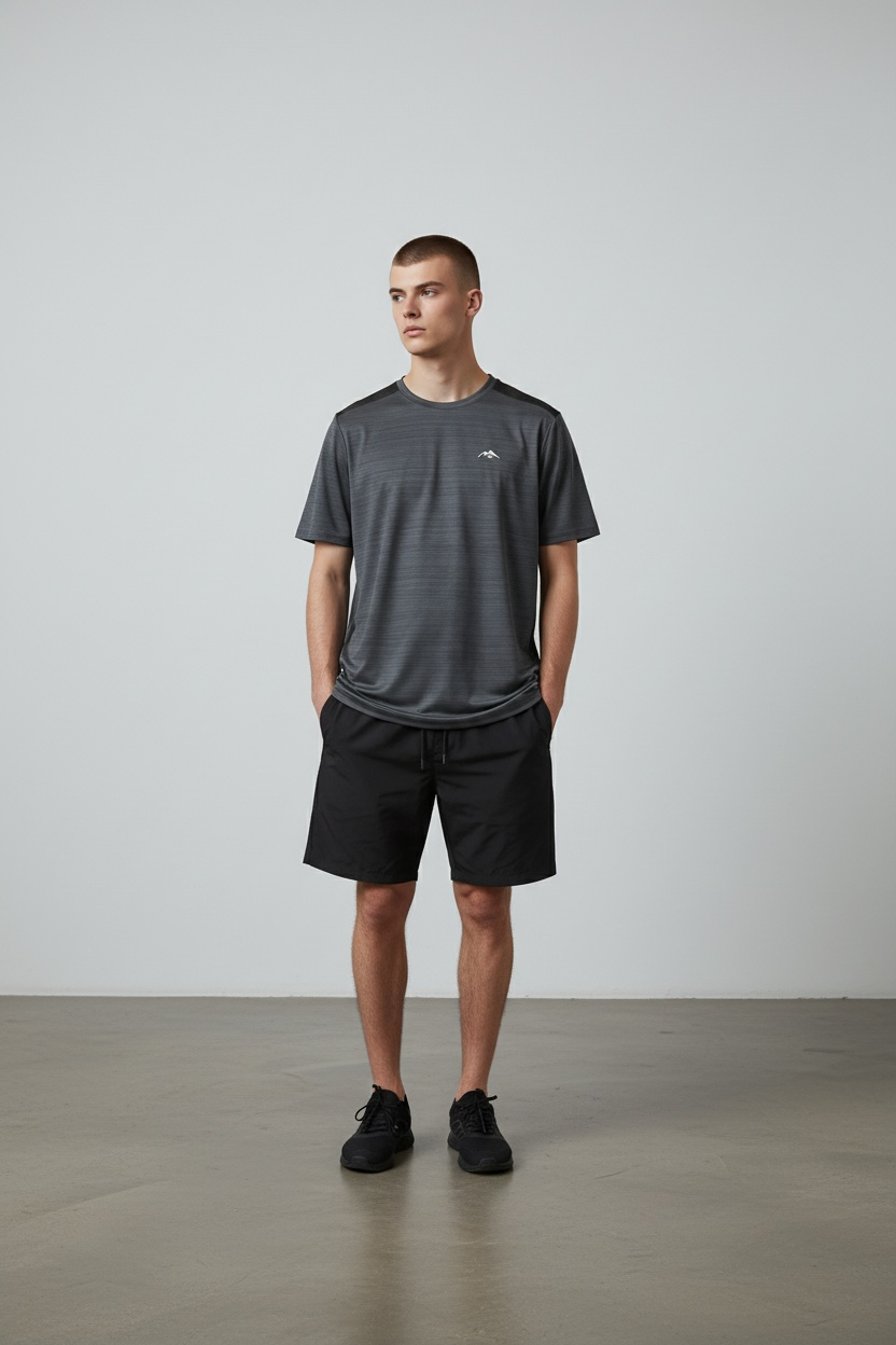 Alpinist Tech Tee And Short Set Charcoal / Black