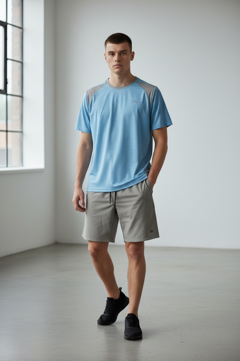 Alpinist Tech Tee & Short Set Blue/Grey