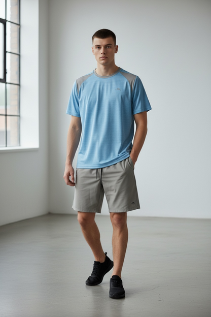 Alpinist Tech Tee & Short Set Blue/Grey