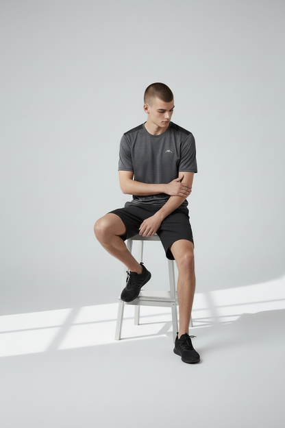Alpinist Tech Tee And Short Set Charcoal / Black