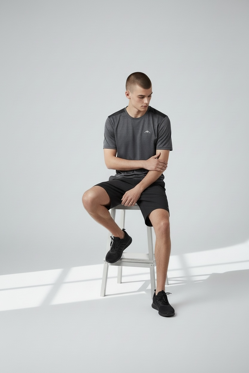 Alpinist Tech Tee And Short Set Charcoal / Black